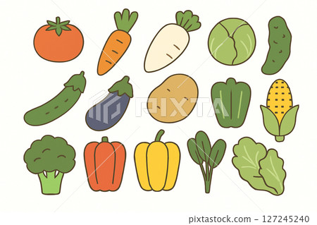 平面蔬菜插圖集 平面蔬菜插圖集 127245240