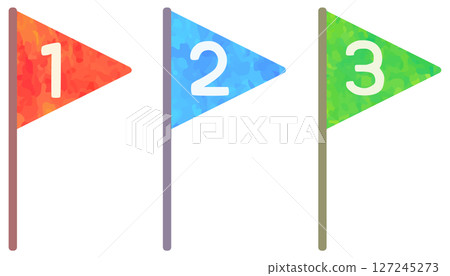 1st, 2nd, and 3rd place flag illustration set vector material 127245273