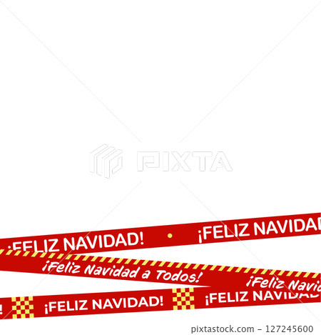Feliz Navidad Tape Set In Bold Red With Yellow Warning Patterns And Holiday Messages. Ideal For Christmas Packaging, Gift Wrapping, Printable Labels, Web Graphics Or Social Media. Vector Illustration. Feliz Navidad Tape Set In Bold Red With Yellow Warning Patterns And Holiday Messages. Ideal For Christmas Packaging, Gift Wrapping, Printable Labels, Web Graphics Or Social Media. Vector Illustration. 127245600