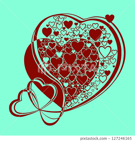 Abstract heart pattern made of small hearts. Greeting card for wedding, valentine day and birthday. Abstract heart pattern made of small hearts. Greeting card for wedding, valentine day and birthday. 127246165