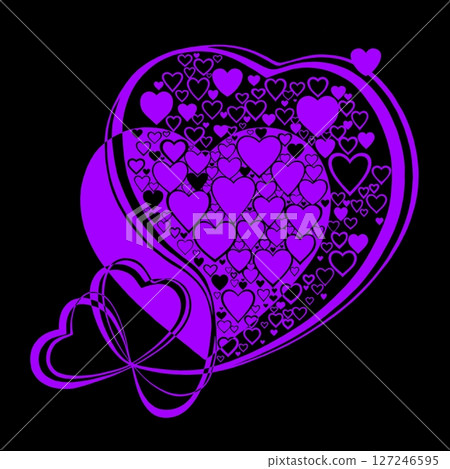 Abstract heart pattern made of small hearts. Greeting card for wedding, valentine day and birthday. 127246595