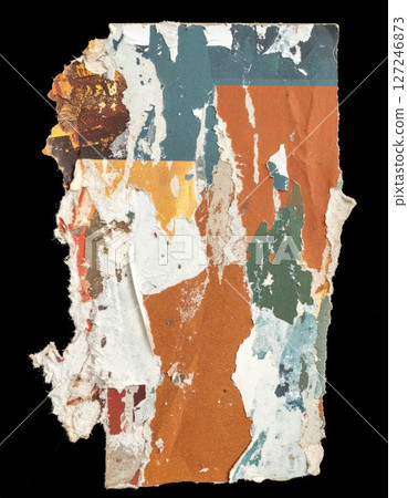 Torn Paper Collage with Layered Textures and Vintage Colors 127246873
