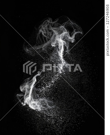 White Particles on Black Background Abstract Motion Design 127246908