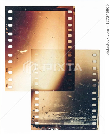Abstract Film Negative Collage with Brown and Orange Tones 127246909