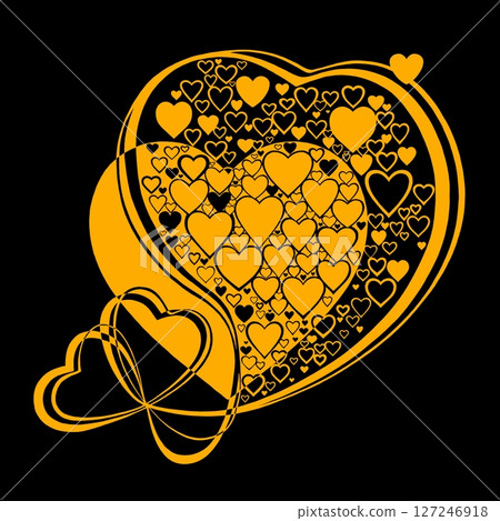 Abstract heart pattern made of small hearts. Greeting card for wedding, valentine day and birthday. Abstract heart pattern made of small hearts. Greeting card for wedding, valentine day and birthday. 127246918