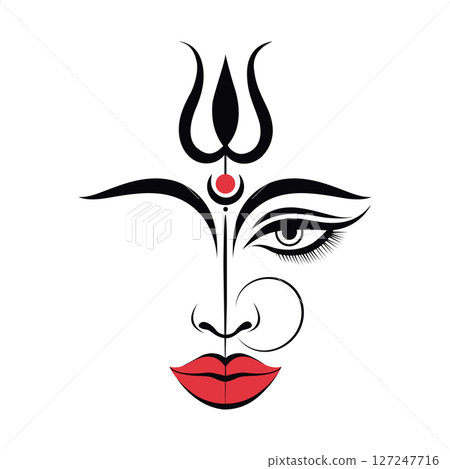 Happy Navratri Silhouette Vector 127247716