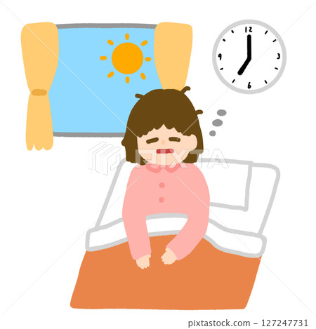 Illustration of a person who is weak in the morning 127247731