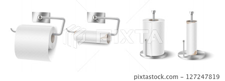 Set of toilet paper and paper towel holders Set of toilet paper and paper towel holders 127247819