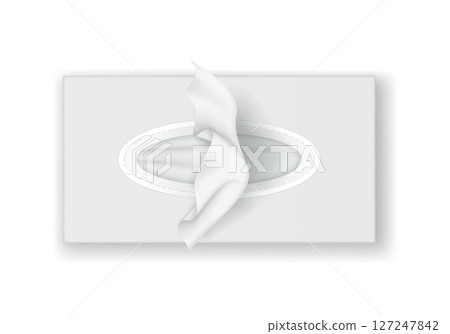 White Box with Tissue Viewed from Above White Box with Tissue Viewed from Above 127247842
