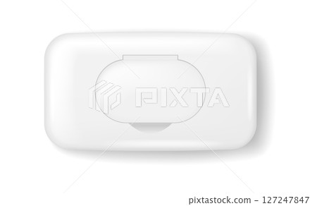 White Plastic Rectangular Wet Wipes Packaging Top View White Plastic Rectangular Wet Wipes Packaging Top View 127247847