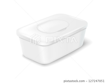 White Plastic Container with Lid White Plastic Container with Lid 127247851