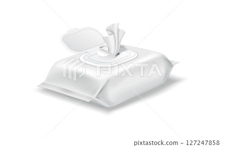 Realistic Illustration of Wet Wipes on White Background 127247858