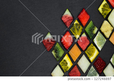 Diamond shape fruit puzzle 127248897