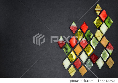 Diamond shape fruit puzzle 127248898