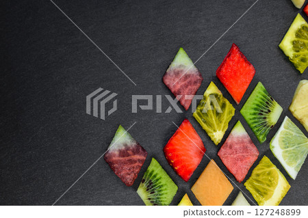 Diamond shape fruit puzzle 127248899
