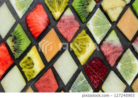 Diamond shape fruit puzzle 127248903