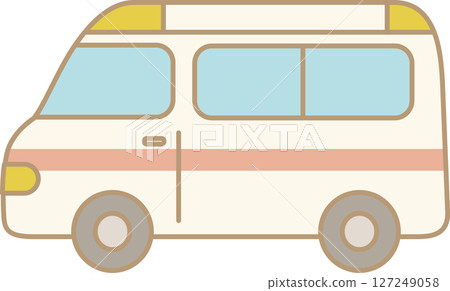 Illustration of a cute ambulance Illustration of a cute ambulance 127249058