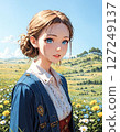 A woman standing in the grassland 127249137