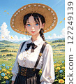 A woman standing in the grassland 127249139