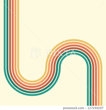 Colorful composition of parallel colored lines in the style of the 70s-80s. Abstract background for creative design Colorful composition of parallel colored lines in the style of the 70s-80s. Abstract background for creative design 127249207