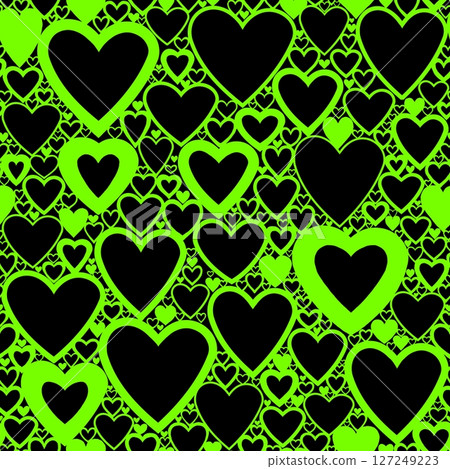 Seamless pattern with linear heart design on color background. Seamless pattern with linear heart design on color background. 127249223