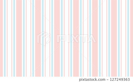 Seamless pattern with pink and blue vertical stripe in cottagecore style on white background. Seamless pattern with pink and blue vertical stripe in cottagecore style on white background. 127249363