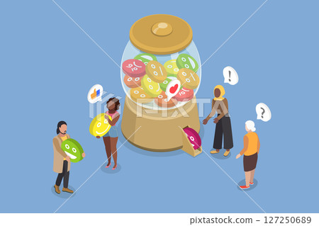 3D Isometric Flat Vector Illustration of Emotional Intelligence, Understanding Emotions And Positive Thinking In Psychology 3D Isometric Flat Vector Illustration of Emotional Intelligence, Understanding Emotions And Positive Thinking In Psychology 127250689