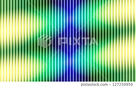 Diagonal waves in fluted stripe illusion bold prism color blending through glass texture and layered rhythmic patterns 127250950
