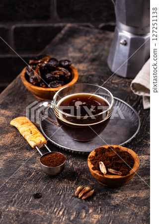 Coffee from date seed. Caffein free drink Coffee from date seed. Caffein free drink 127251138