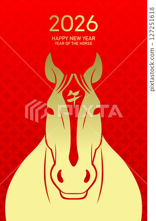 Year of the horse 2026 realistic face close-up 127251618