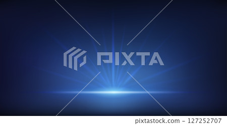 Blue Neon Background with Bright Ray Halo 127252707