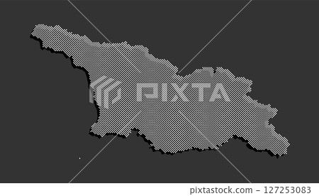 Vector map of Georgia from points, dotted template Vector map of Georgia from points, dotted template 127253083
