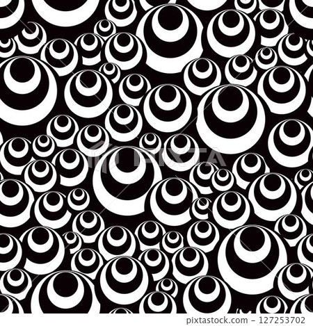 Abstract multiple overlapping circles in random order seamless pattern, minimalist simple hand drawn vector illustration, decorative monochrome texture, repeat ornament for textile, gift paper Abstract multiple overlapping circles in random order seamless pattern, minimalist simple hand drawn vector illustration, decorative monochrome texture, repeat ornament for textile, gift paper 127253702