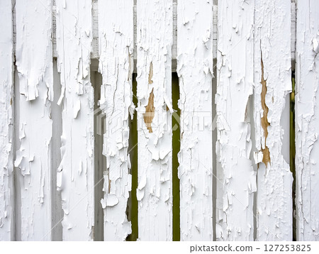 White painted wooden wall background material 127253825