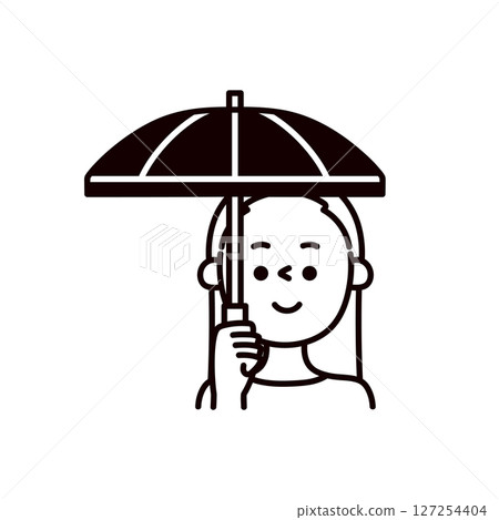 Illustration of a person holding a parasol Illustration of a person holding a parasol 127254404