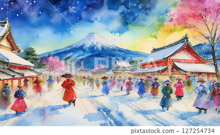 Journey to the Yokote Kamakura Snow Festival, a captivating winter celebration in Akita, showcasing traditional snow huts, local delicacies, and a magical winter wonderland. 127254734