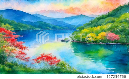 Journey to Lake Usori, a captivating destination where you can immerse yourself in the serenity of nature, surrounded by lush forests, towering mountains, and a pristine lake. 127254766