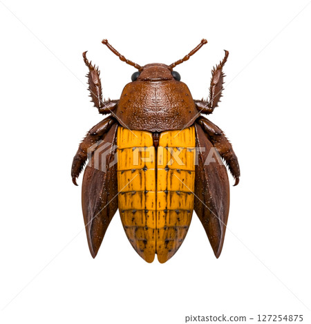 Detailed close-up image of a beetle showing intricate features and vibrant coloration Detailed close-up image of a beetle showing intricate features and vibrant coloration 127254875