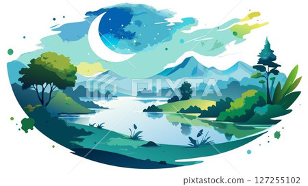 Experience the serenity of Lake Hangetsu (Half Moon Lake), a picturesque lake with a unique crescent shape, surrounded by lush greenery and providing a tranquil escape. 127255102