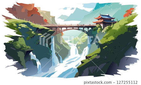 Explore Mugenkyo no Watashi in Fukushima, a captivating natural wonder where a dramatic gorge meets a rushing river, creating a breathtaking and unforgettable landscape. 127255112