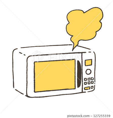 Illustration of a smoky microwave oven Illustration of a smoky microwave oven 127255339