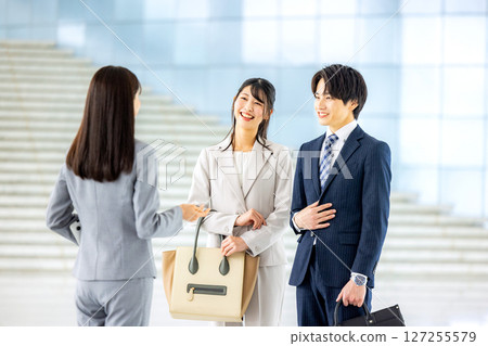 A businessman having a meeting in the office A businessman having a meeting in the office 127255579