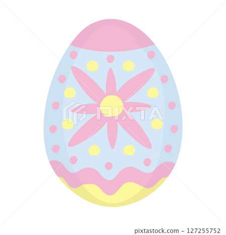 Easter egg with flower and dots, colorful illustration Easter egg with flower and dots, colorful illustration 127255752