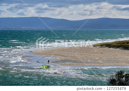 Lonely kitesurfer - Coles Bay 127255879