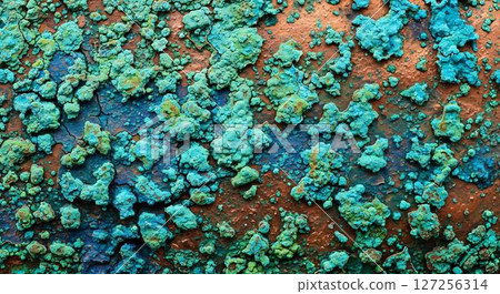 Teal and Copper Patina Texture 127256314