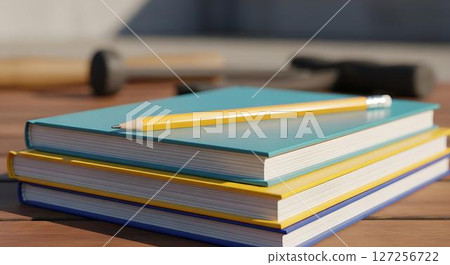 Stack of Books with Pencil, Education Concept Stack of Books with Pencil, Education Concept 127256722