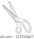 White scissors illustration 127256867