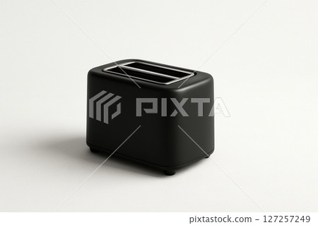 A simple black toaster on a white background 127257249