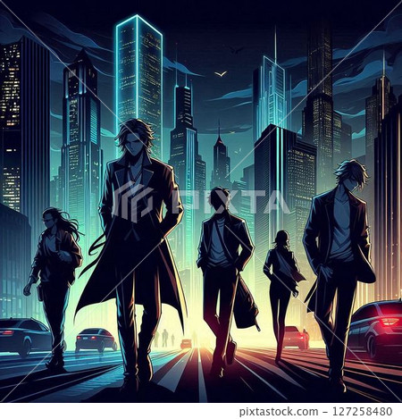The Dark Knight, a dark hero roaming the streets at night 127258480