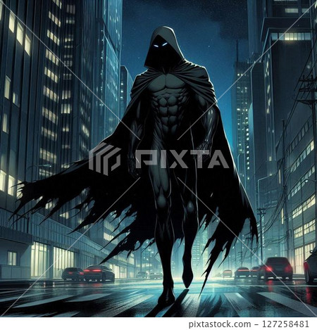 The Dark Knight, a dark hero roaming the streets at night 127258481